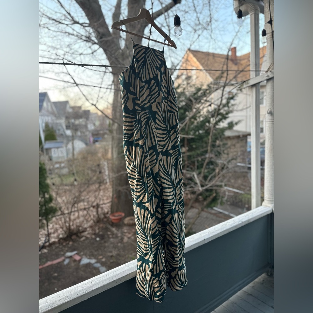 Banana Republic Green and Cream Printed Romper